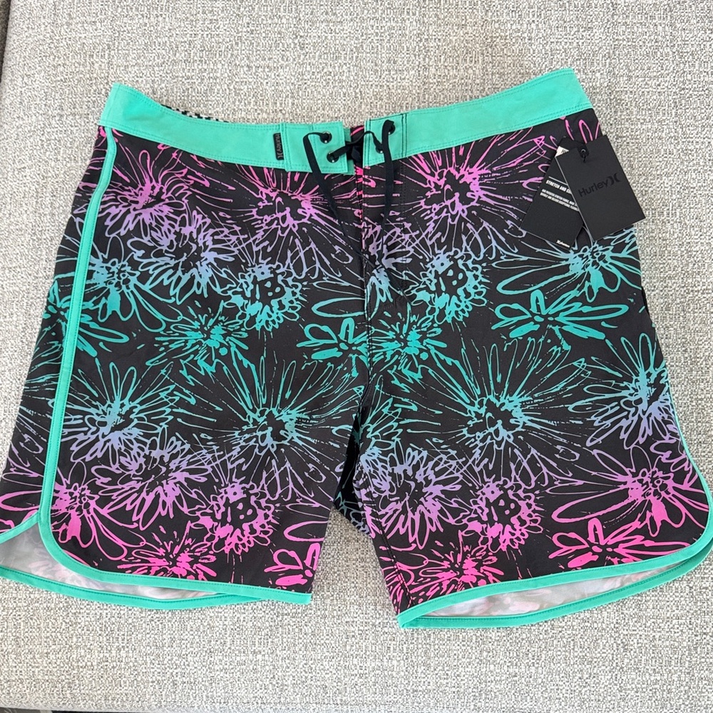 Hurley Black Floral Swim Shorts